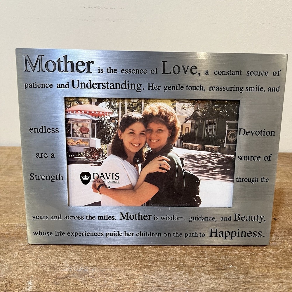 Mother Picture Frame 4x6 Metal Silver Poem Mom Gift Mother's Day Sentimental